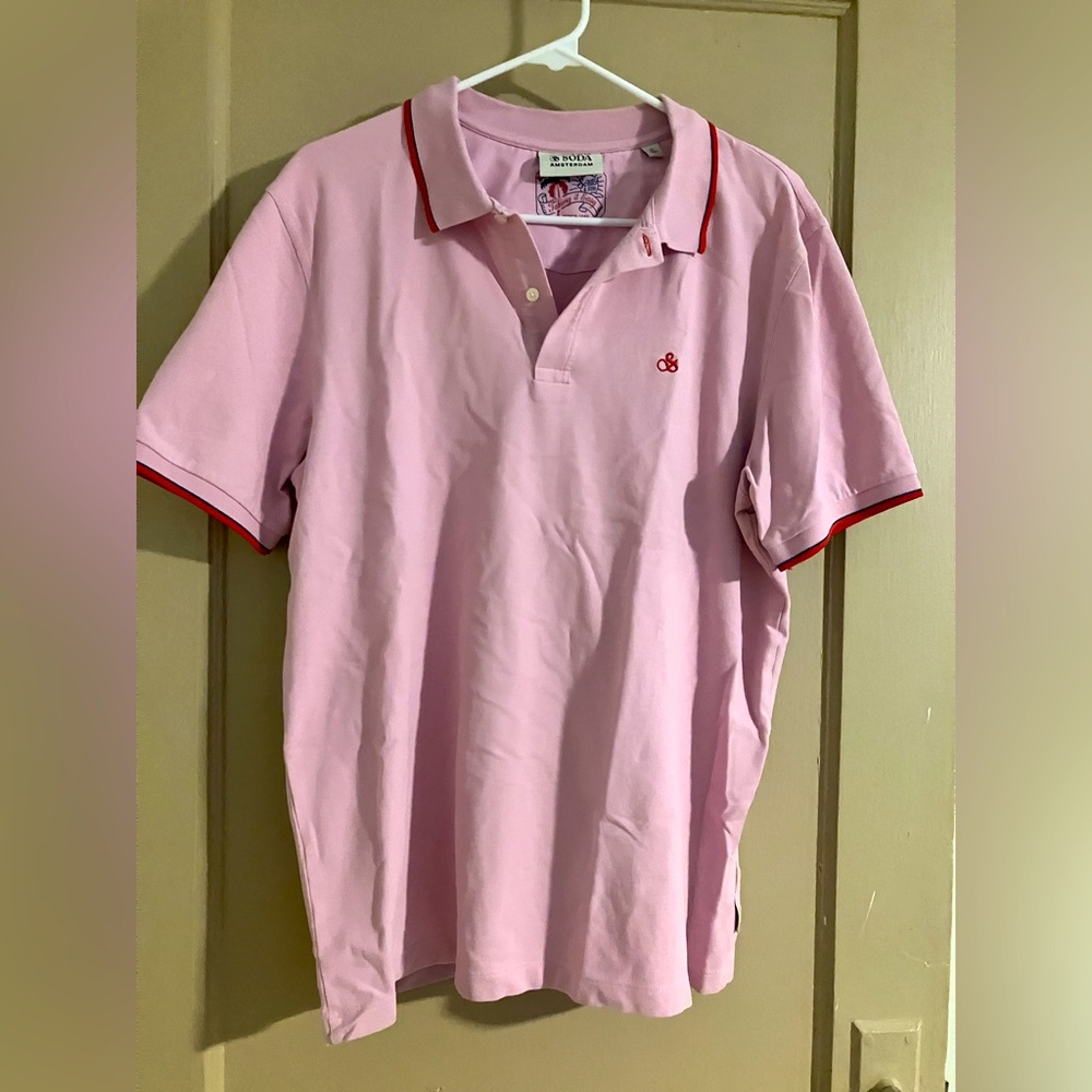 Men’s Pink Polo - Scotch & Soda